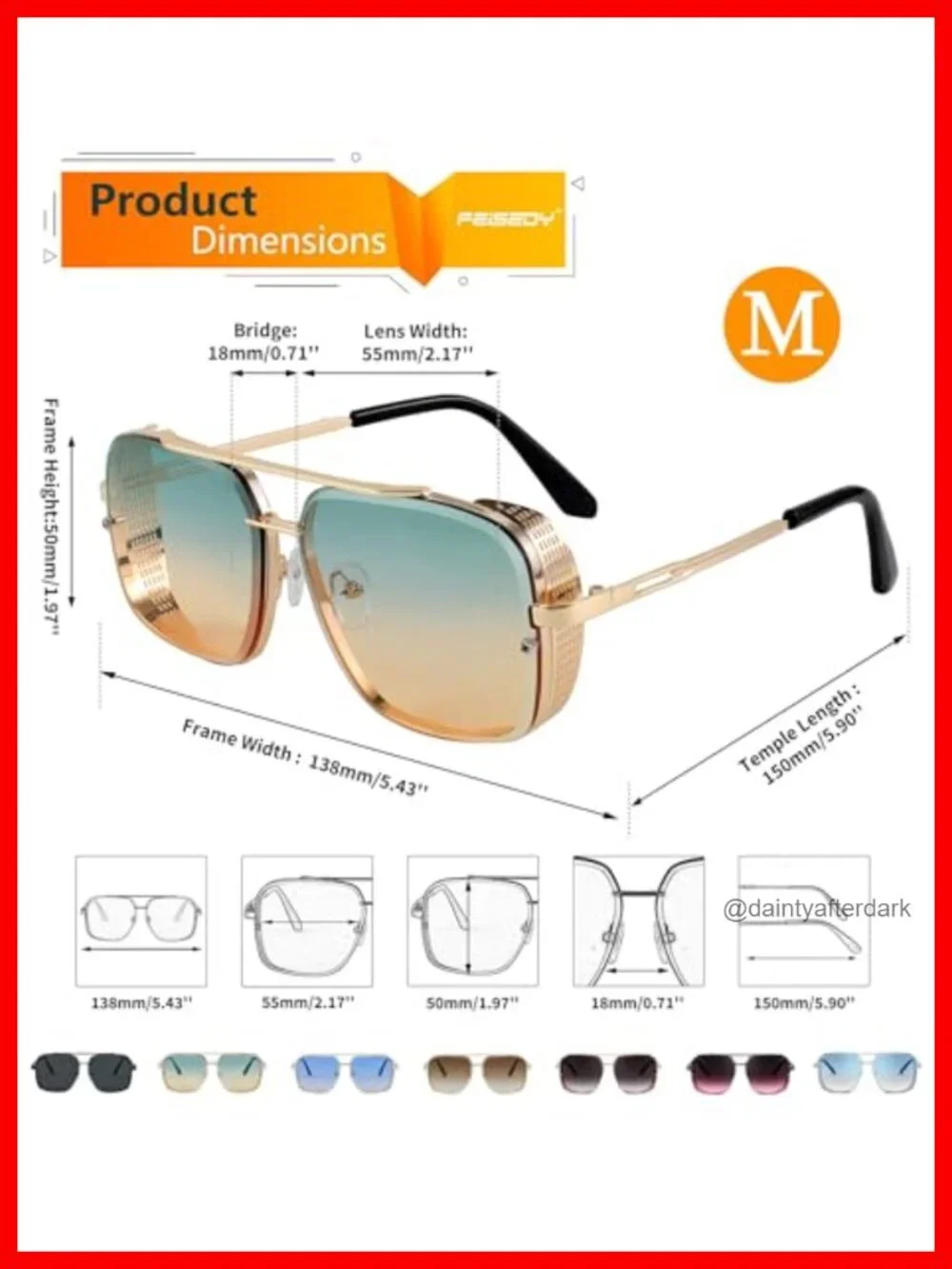 Vintage Square Aviator Sunglasses Metal Frame Polarized UV400 Driving Fishing